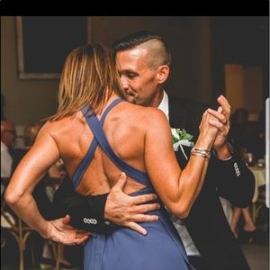 Lulus Denim color cross back dress. Truly beautiful! Only worn once!